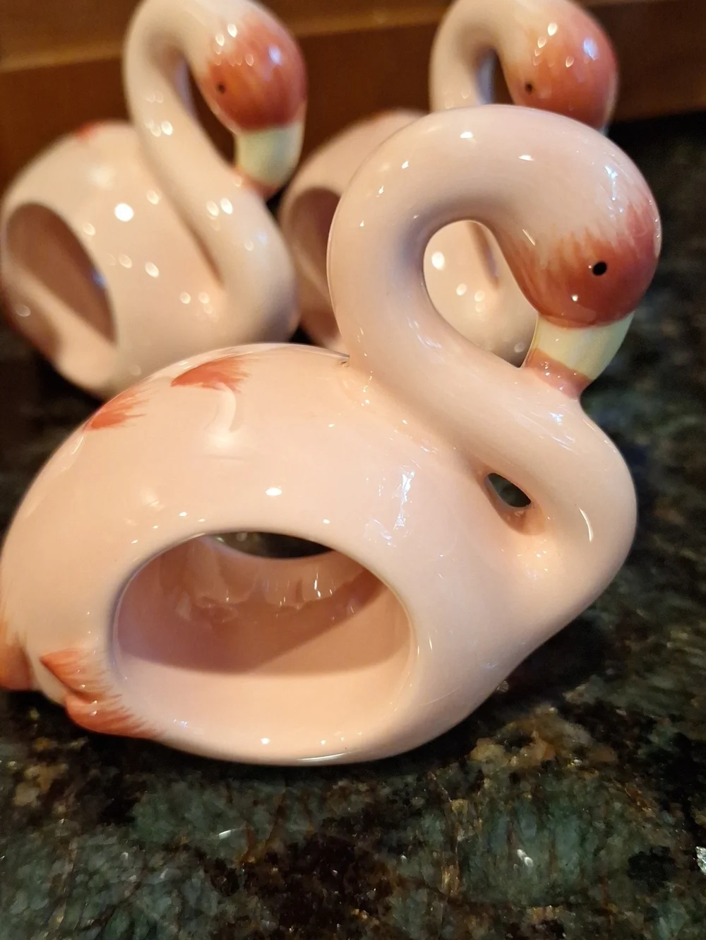 Set of 4 Pink Ceramic Flamingo Napkin Rings Home By Target
